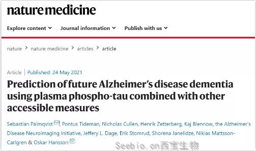 方法來了！Nature子刊：血漿磷酸化tau與其他方法結合可預測阿爾茨海默氏癥